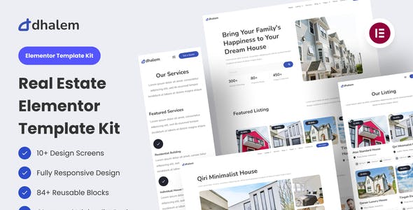 Dhalem Real Estate Elementor Template Kit Dhalem Real Estate Elementor Template Kit