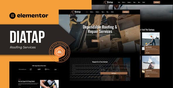 Diatap – Roofing Services Elementor Template Kit Diatap – Roofing Services Elementor Template Kit