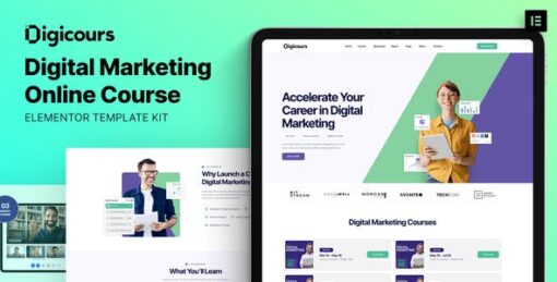 Digicours – Digital Marketing Online Course Elementor Template Kit