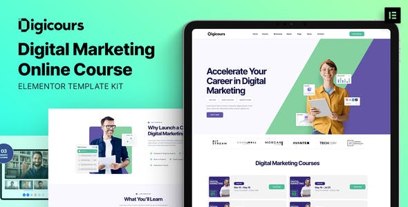 Digicours – Digital Marketing Online Course Elementor Template Kit Digicours – Digital Marketing Online Course Elementor Template Kit
