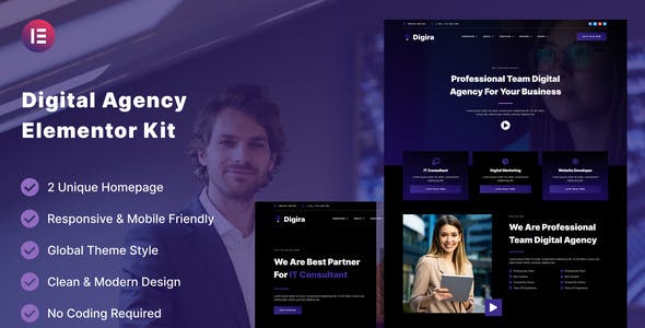Digira – Digital Agency Services Elementor Template Kit Digira – Digital Agency Services Elementor Template Kit