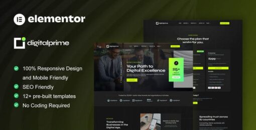 DigitalPrime – Digital Agency Elementor Template Kit