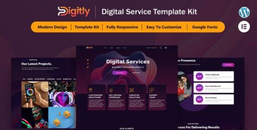 Digitly – Digital Service Agency Elementor Template Kit