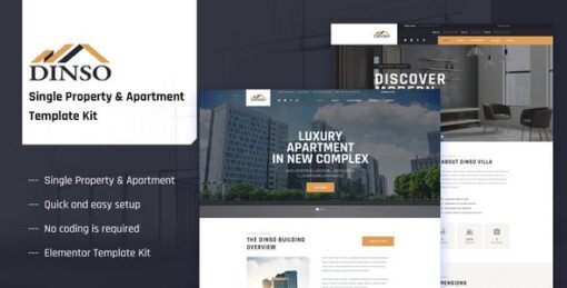 Dinso – Single Property & Apartment Elementor Template Kit