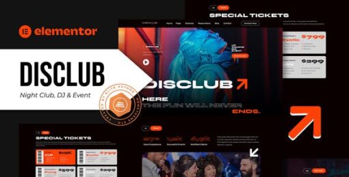 Disclub – Night Club DJ & Events Elementor Pro Template Kit