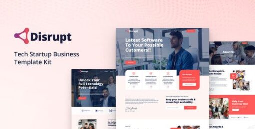 Disrupt – Tech Startup Business Elementor Template Kit