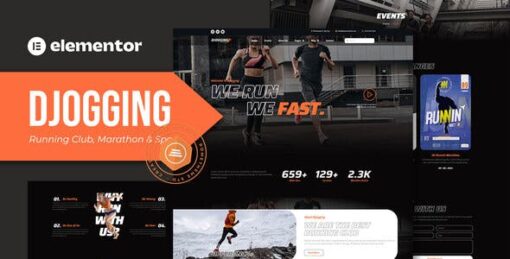 Djogging – Running Club Marathon & Sport Elementor Pro Template Kit
