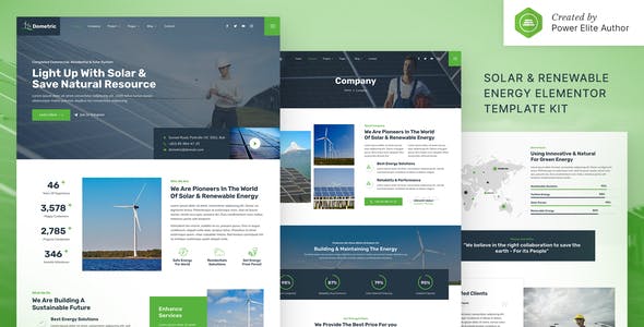 Dometric – Solar & Renewable Energy Elementor Template Kit Dometric – Solar & Renewable Energy Elementor Template Kit
