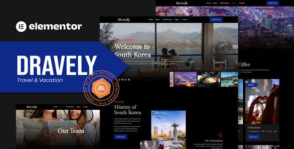 Dravely – Travel & Vacation Elementor Template Kit Dravely – Travel & Vacation Elementor Template Kit