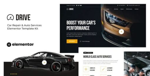 Drive – Car Repair & Auto Service Elementor Template Kit