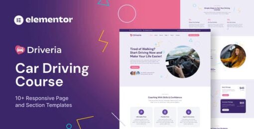 Driveria – Car Driving Course Elementor Template Kit