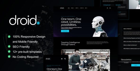 Droid – Robotics & Technology Services Elementor Template Kit Droid – Robotics & Technology Services Elementor Template Kit