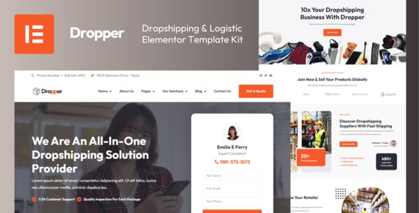 Dropper – Dropshipping & Logistic Elementor Template Kit Dropper – Dropshipping & Logistic Elementor Template Kit
