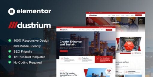 Dustrium – Industrial & Manufacturing Elementor Pro Template Kit
