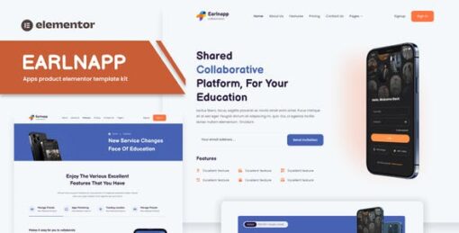Earlnapp – Online Education App Elementor Template Kit