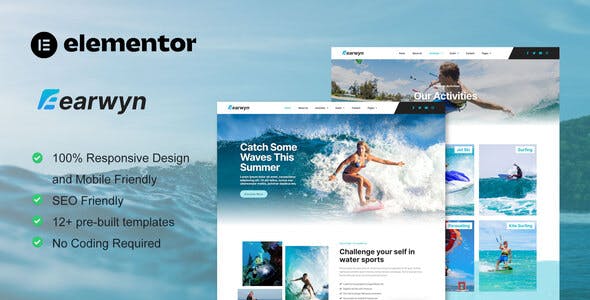 Earwyn – Water Sports & Surfing Elementor Pro Template Kit Earwyn – Water Sports & Surfing Elementor Pro Template Kit