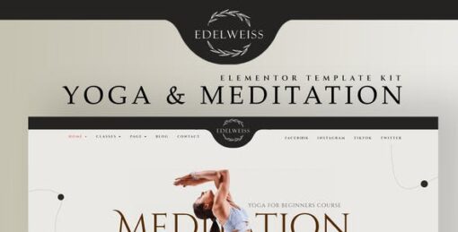 Edelweiss – Yoga & Meditation Elementor Pro Template Kit