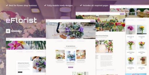eFlorist – Flower Boutique & Decoration Elementor Template Kit