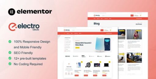 ElectroDeals – Woocommerce Electronic Store Elementor Template Kit