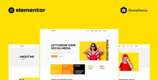 Elsa – Social Media Marketing & Management Elementor Pro Full Site Template Kit