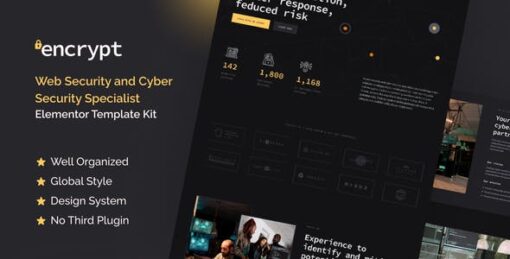 Encrypt – Cyber Security Specialist Elementor Pro Template Kit