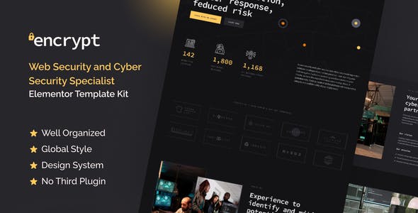 Encrypt – Cyber Security Specialist Elementor Pro Template Kit Encrypt – Cyber Security Specialist Elementor Pro Template Kit