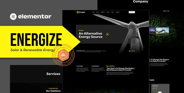 Energize – Solar & Renewable Energy Elementor Template Kit Energize – Solar & Renewable Energy Elementor Template Kit