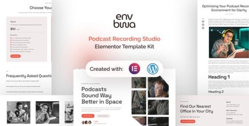 Envbwa – Podcast Recording Studio Elementor Pro Template Kit