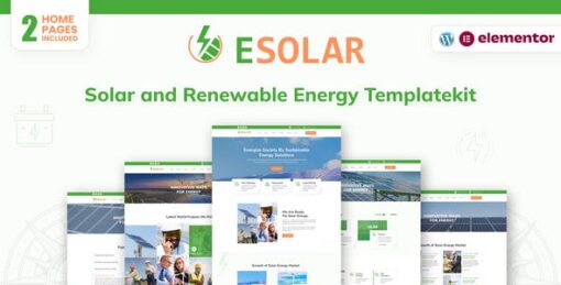 ESolar – Wind & Solar Power Services Elementor Template Kit