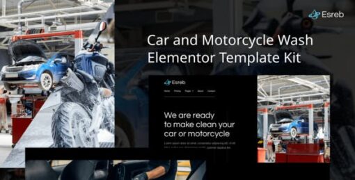 Esreb – Car & Motorcycle Wash Elementor Template Kit
