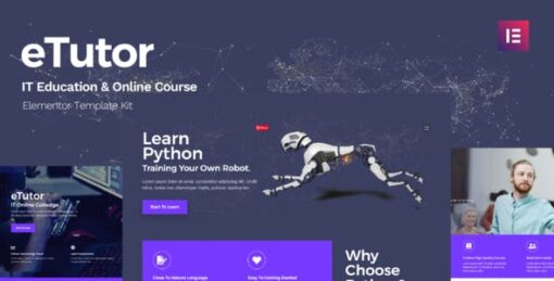 eTutor – Education & Online Course Elementor Pro Template Kit