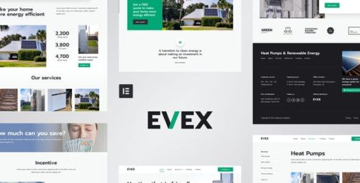 Evex – Heat Pumps & Renewable Energy Elementor Template Kit