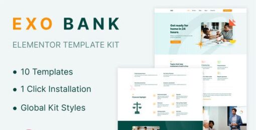 Exobank – Financial Elementor Template Kit