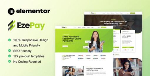 EzePay – Online Payment Gateway Elementor Pro Template Kit