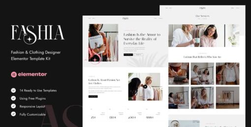 Fashia – Fashion & Clothing Designer Elementor Template Kit