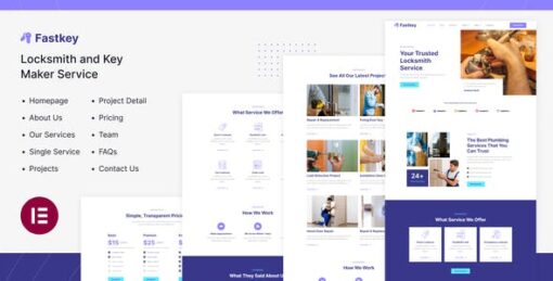 Fastkey | Locksmith and Key Maker Service Elementor Template Kit