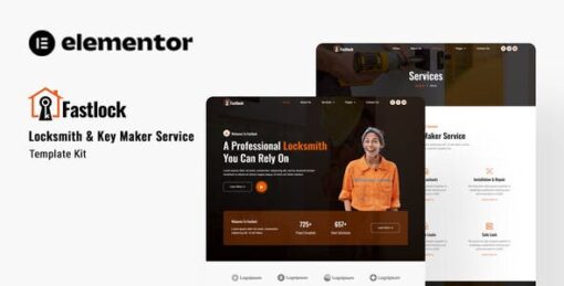 Fastlock – Locksmith & Key Maker Service Elementor Template Kit
