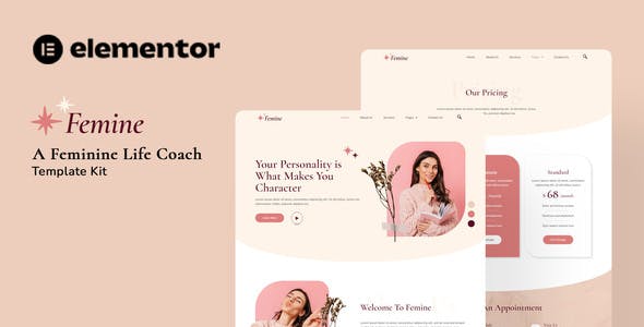 Femine – Feminine Life Coach Elementor Template Kit Femine – Feminine Life Coach Elementor Template Kit