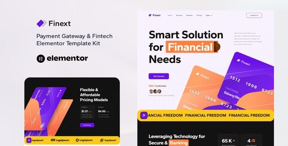 Finext – Payment Gateway & Fintech Elementor Template Kit Finext – Payment Gateway & Fintech Elementor Template Kit