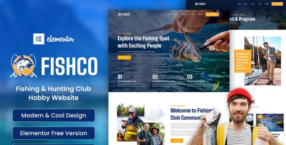 Fishco – Fishing & Hunting Club Elementor Template Kit Fishco – Fishing & Hunting Club Elementor Template Kit