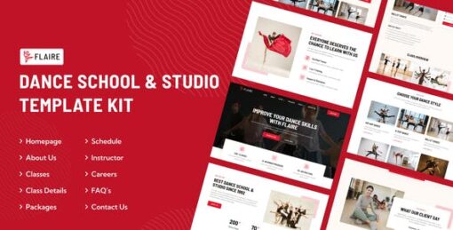 Flaire | Dance School & Studio Elementor Template Kit