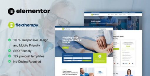 FlexTherapy – Chiropractic & Physiotherapy Elementor Template Kit