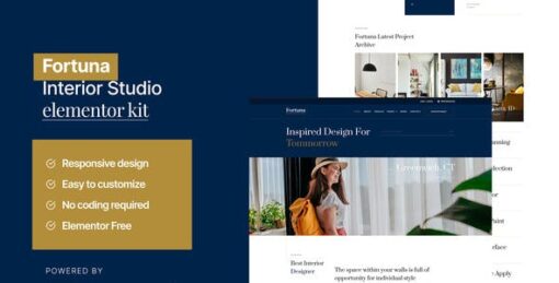 Fortuna – Interior Design Service Elementor Template Kit