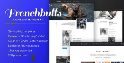 Frenchbulls – Dog Breeder Elementor Template Kit