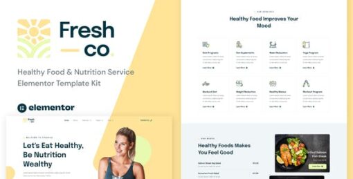 Freshco – Healthy Food & Nutrition Service Elementor Template Kit