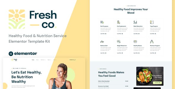 Freshco – Healthy Food & Nutrition Service Elementor Template Kit Freshco – Healthy Food & Nutrition Service Elementor Template Kit