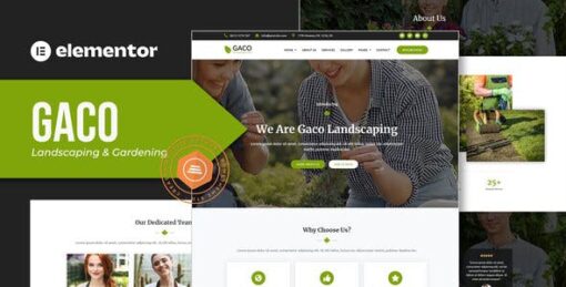 Gaco – Landscape & Gardening Elementor Template Kit