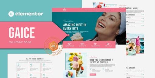 Gaice – Ice Cream Shop Elementor Template Kit