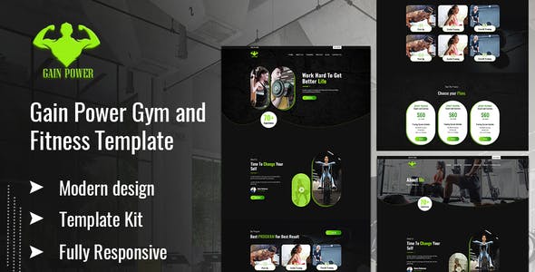 GAIN POWER – Gym & Fitness Elementor Template Kit GAIN POWER – Gym & Fitness Elementor Template Kit
