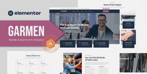 Garmen – Textile & Garment Industry Elementor Template Kit